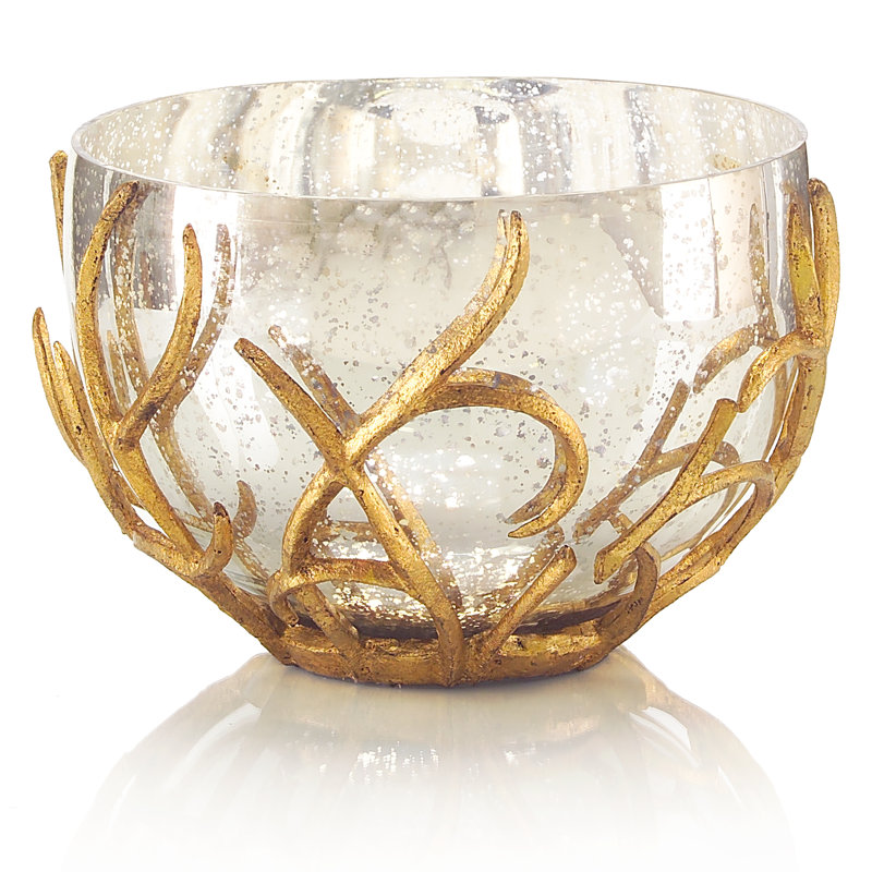 JohnRichard Metal Contemporary Decorative Bowl in Gold/Silver Perigold